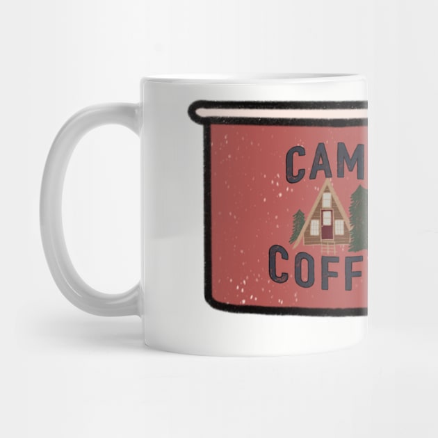 Camp Coffee Enamel Cup - log cabin by JuneNostalgia